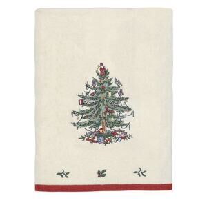 Spode - Bath Towel, Soft & Absorbent Cotton Towel Christmas Red